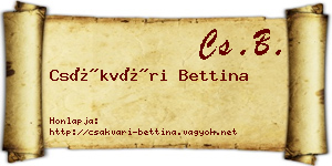 Csákvári Bettina névjegykártya