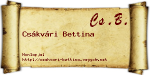 Csákvári Bettina névjegykártya